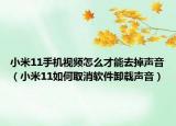小米11手機(jī)視頻怎么才能去掉聲音（小米11如何取消軟件卸載聲音）
