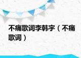 不痛歌詞李韓宇（不痛歌詞）