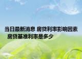 當(dāng)日最新消息 房貸利率影響因素  房貸基準(zhǔn)利率是多少