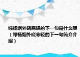 綠楊煙外曉寒輕的下一句是什么呢（綠楊煙外曉寒輕的下一句簡介介紹）