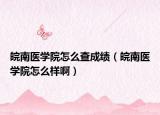 皖南醫(yī)學(xué)院怎么查成績(jī)（皖南醫(yī)學(xué)院怎么樣啊）