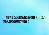 一加9怎么設(shè)置通知亮屏（一加9怎么設(shè)置通知亮屏）