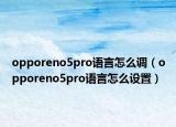 opporeno5pro語言怎么調(diào)（opporeno5pro語言怎么設(shè)置）