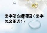 霎字怎么組詞語（霎字怎么組詞?）