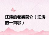 江濤的老婆簡介（江濤的一首歌）