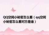 QQ空間小秘密怎么看（qq空間小秘密怎么看對(duì)方是誰）