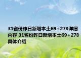 31省份昨日新增本土69+278詳細內(nèi)容 31省份昨日新增本土69+278具體介紹