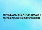 華為暢享10顯示電量百分比在哪里設(shè)置（華為暢享9plus怎么設(shè)置顯示電量百分比）