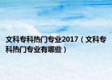 文科?？茻衢T專業(yè)2017（文科專科熱門專業(yè)有哪些）