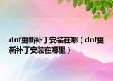 dnf更新補丁安裝在哪（dnf更新補丁安裝在哪里）