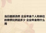 當(dāng)日最新消息 企業(yè)年金個(gè)人和單位的繳費(fèi)比例是多少 企業(yè)年金有什么用