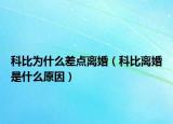 科比為什么差點(diǎn)離婚（科比離婚是什么原因）
