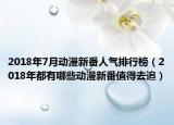 2018年7月動漫新番人氣排行榜（2018年都有哪些動漫新番值得去追）