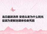 當(dāng)日最新消息 安倍頭發(fā)為什么剃光 是因?yàn)橐馄蔬z體檢查死因