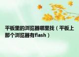 平板里的瀏覽器哪里找（平板上那個(gè)瀏覽器有flash）