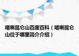 喀喇昆侖山百度百科（喀喇昆侖山位于哪里簡介介紹）