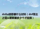 dnfss轉(zhuǎn)移要什么材料（dnf領(lǐng)主之塔ss更新要多少個(gè)才能換）