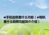 ai手機拍照是什么功能（ai相機是什么拍照功能簡介介紹）