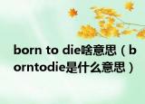 born to die啥意思（borntodie是什么意思）