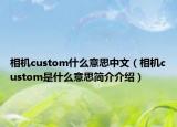 相機custom什么意思中文（相機custom是什么意思簡介介紹）