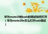 華為mate20的usb的調(diào)試如何打開（華為mate20x怎么打開usb調(diào)試）