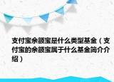 支付寶余額寶是什么類型基金（支付寶的余額寶屬于什么基金簡介介紹）