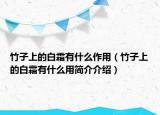 竹子上的白霜有什么作用（竹子上的白霜有什么用簡(jiǎn)介介紹）