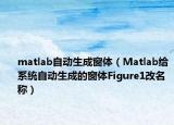 matlab自動生成窗體（Matlab給系統(tǒng)自動生成的窗體Figure1改名稱）