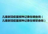 兒童新冠疫苗接種記錄在哪查詢（兒童新冠疫苗接種記錄在哪里查詢）
