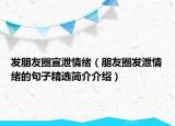 發(fā)朋友圈宣泄情緒（朋友圈發(fā)泄情緒的句子精選簡介介紹）