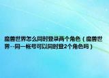 魔獸世界怎么同時(shí)登錄兩個(gè)角色（魔獸世界--同一帳號(hào)可以同時(shí)登2個(gè)角色嗎）