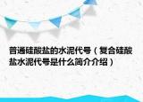 普通硅酸鹽的水泥代號（復合硅酸鹽水泥代號是什么簡介介紹）