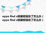 oppo find x鎖屏密碼忘了怎么辦（oppo find x鎖屏密碼忘了怎么辦）