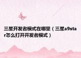 三星開發(fā)者模式在哪里（三星a9star怎么打開開發(fā)者模式）