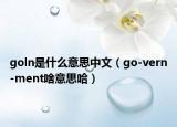 goln是什么意思中文（go-vern-ment啥意思哈）
