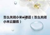 怎么關(guān)閉小米ai通話（怎么關(guān)閉小米云服務(wù)）