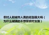 農(nóng)村人和城市人真的差別很大嗎（為什么城鎮(zhèn)的不想娶農(nóng)村女孩）