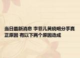 當(dāng)日最新消息 李菲兒黃曉明分手真正原因 有以下兩個(gè)原因造成