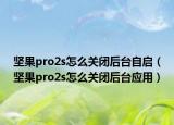 堅(jiān)果pro2s怎么關(guān)閉后臺自啟（堅(jiān)果pro2s怎么關(guān)閉后臺應(yīng)用）
