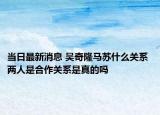 當(dāng)日最新消息 吳奇隆馬蘇什么關(guān)系 兩人是合作關(guān)系是真的嗎