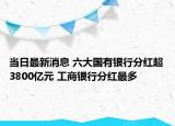 當日最新消息 六大國有銀行分紅超3800億元 工商銀行分紅最多