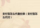 支付寶怎么代查社保（支付寶怎么代付）