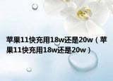 蘋果11快充用18w還是20w（蘋果11快充用18w還是20w）
