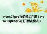 vivox27pro夜間模式在哪（vivox60pro怎么打開極夜模式）