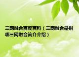 三網(wǎng)融合百度百科（三網(wǎng)融合是指哪三網(wǎng)融合簡介介紹）