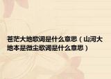 蒼茫大地歌詞是什么意思（山河大地本是微塵歌詞是什么意思）