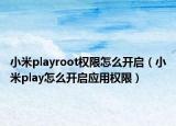小米playroot權(quán)限怎么開(kāi)啟（小米play怎么開(kāi)啟應(yīng)用權(quán)限）