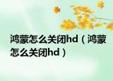 鴻蒙怎么關(guān)閉hd（鴻蒙怎么關(guān)閉hd）