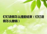 釘釘請(qǐng)假怎么提前結(jié)束（釘釘請(qǐng)假怎么撤銷(xiāo)）