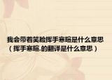 我會(huì)帶著笑臉揮手寒暄是什么意思（揮手寒暄.的翻譯是什么意思）